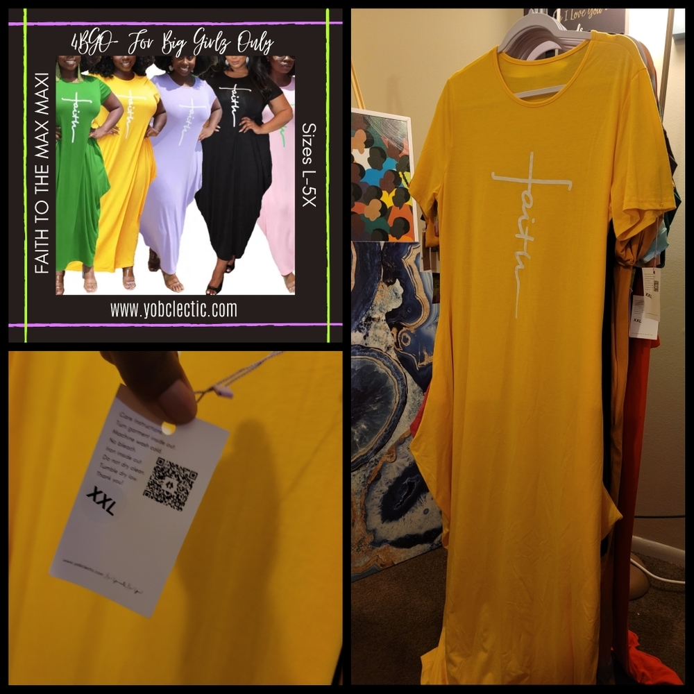 Yellow 2X Faith Dress